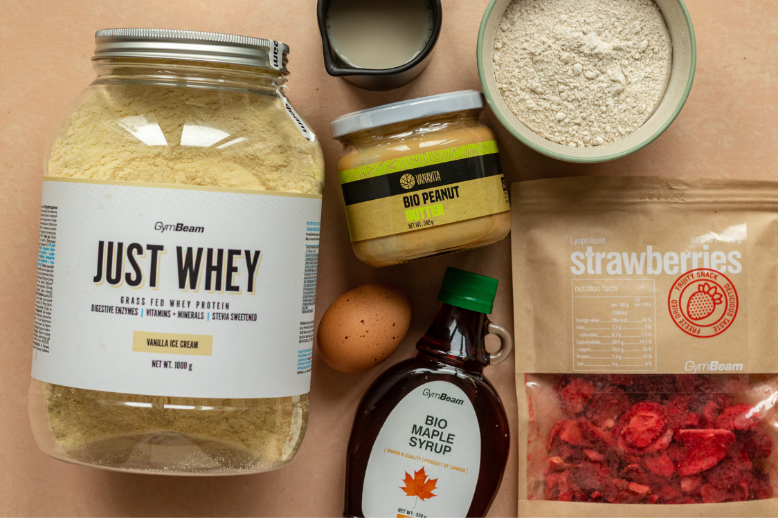 Dinkelpfannkuchen mit Früchten und Erdnussbutter – Zutaten