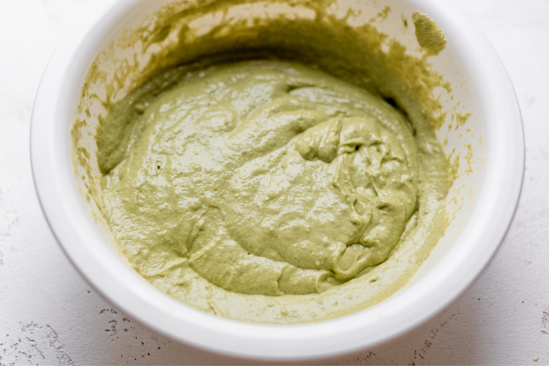 Fluffige Matcha-Cupcakes mit Quarkglasur - Zubereitung der Mischung