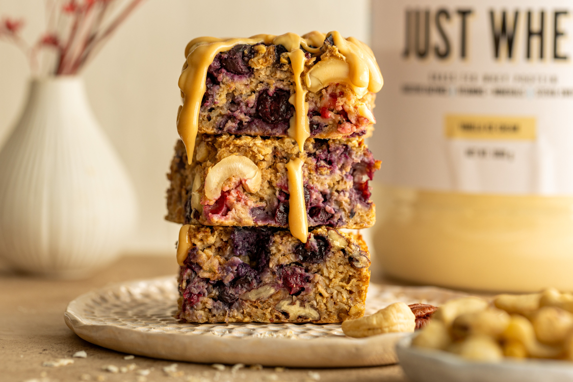 Haferschnitten mit Blaubeeren