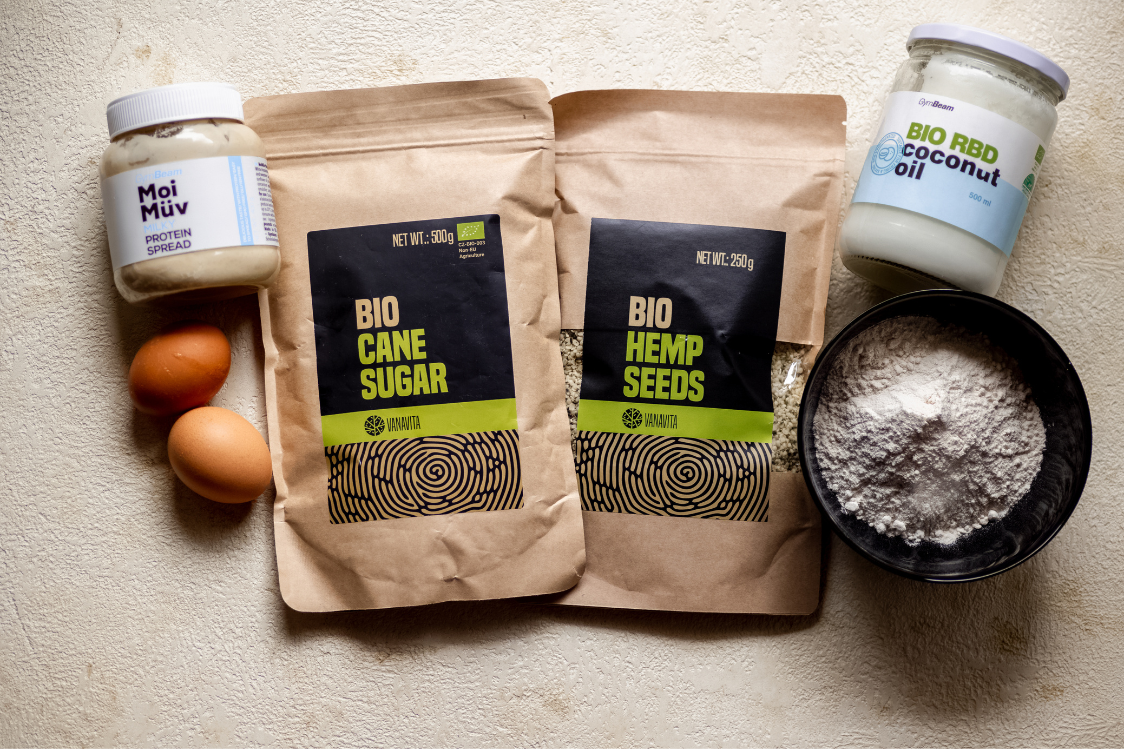 Muffins mit Hanfsamen - Zutaten Muffins mit Hanfsamen - Zutaten