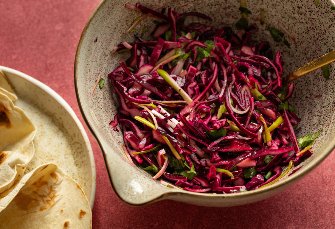 Fisch-Tacos - Zubereitung des Salats: