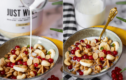 Fitness-Rezept: Protein-Pfannkuchen-Müsli