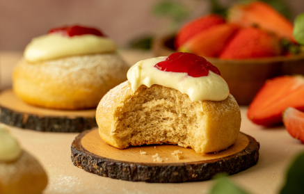 Fitness-Rezept: Hefedonuts mit Marmelade und Quarkcreme