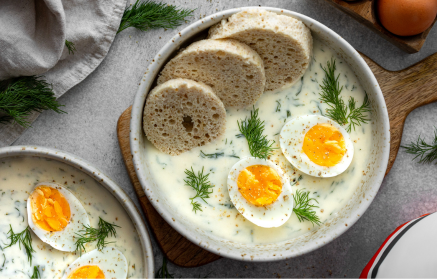 Fitness-Rezept: Dillsoße mit proteinreichen tschechischen Semmelknödeln