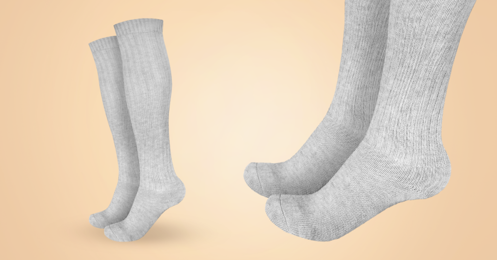 Kniestrümpfe aus Wolle Grau - BeastPink