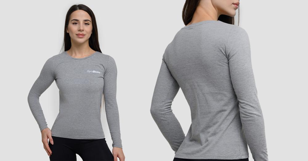 Women's Basic Long Sleeve T-Shirt Grey - GymBeam