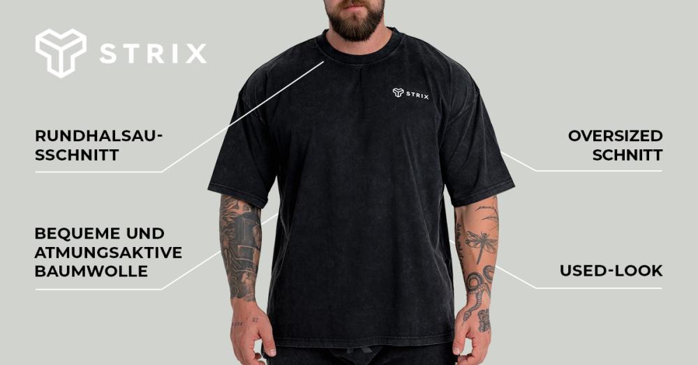 Oversized Washed T-Shirt Black - STRIX