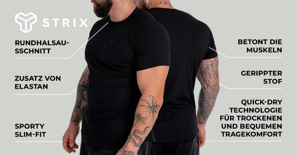 Ribbed T-Shirt Black - STRIX