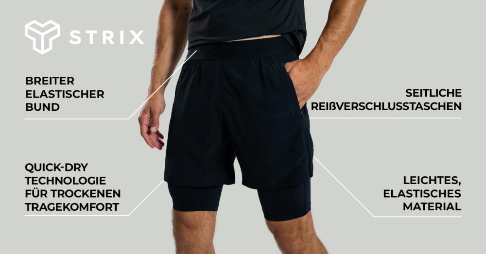 ULTRA 2in1 Shorts Schwarz - STRIX