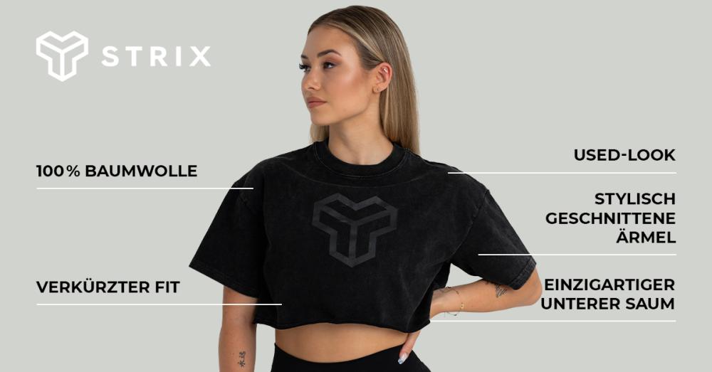 Women's CropTop Washed Black - STRIX