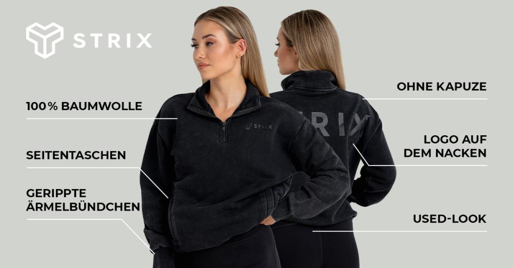 Women's Washed Jumper Black - STRIX