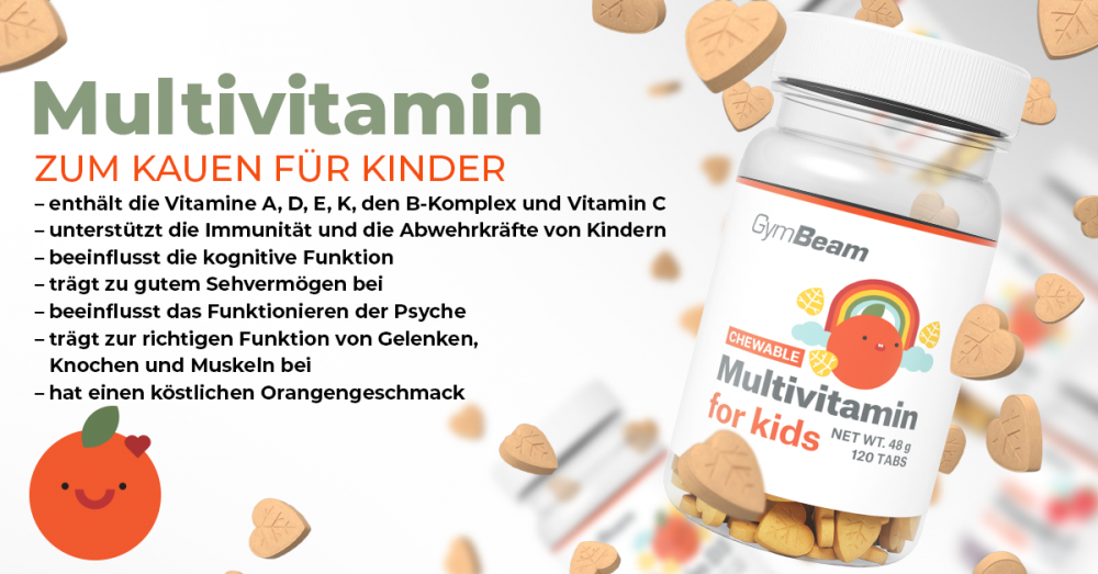 Multivitamin Kautabletten für Kinder - GymBeam
