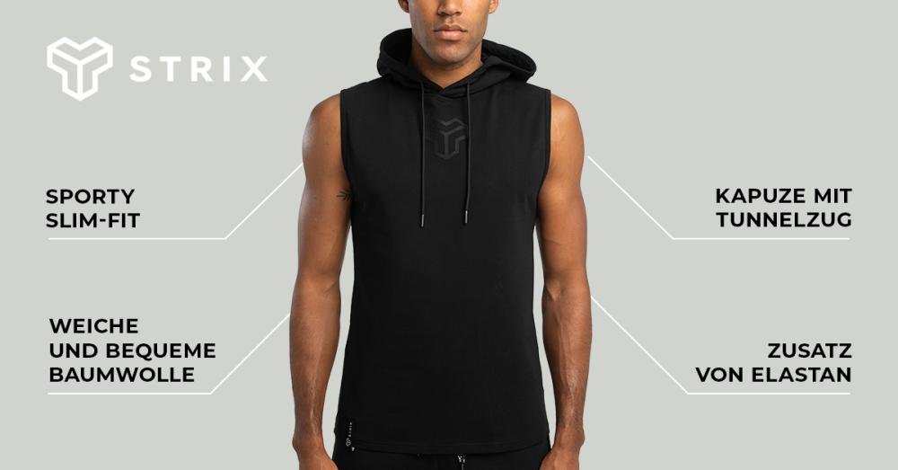 Essential Hoodie Tank Top Black -STRIX