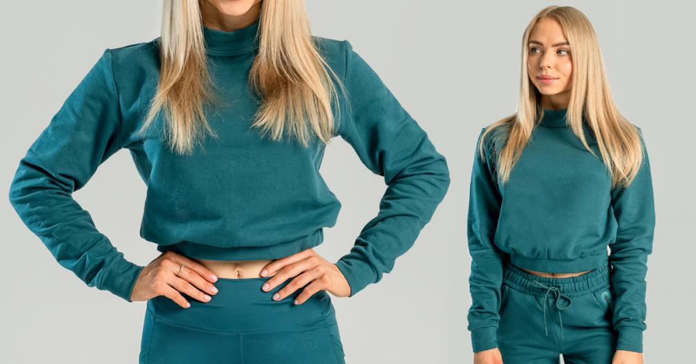 Essential High-Neck Pullover für Damen Deep Teal - STRIX