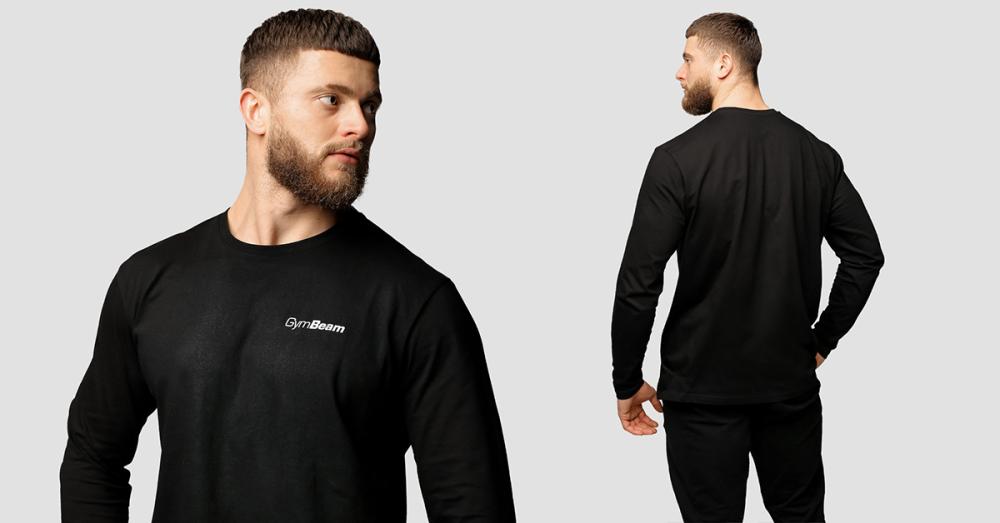 Men's Basic Long Sleeve T-Shirt Black - GymBeam