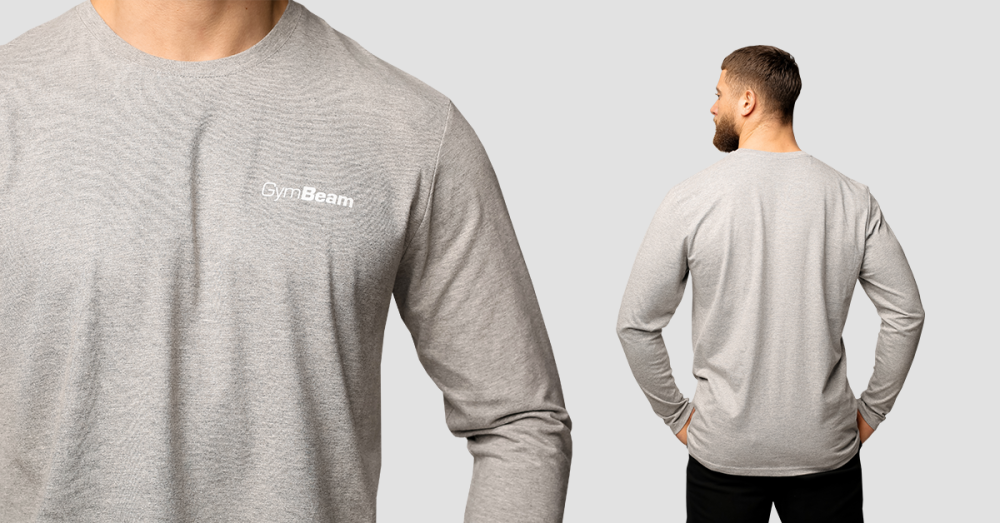 Men's Basic Long Sleeve T-Shirt Grey - GymBeam