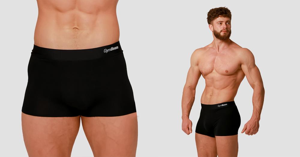 Men's Soft Boxers 2Pack Black - GymBeam 
