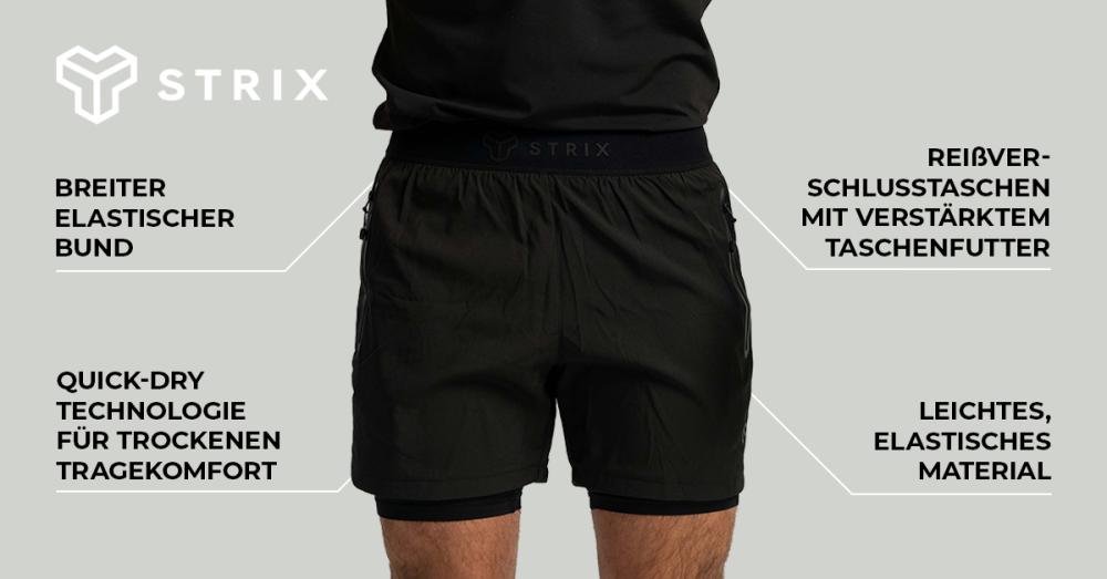 2in1 Shorts Schwarz - STRIX