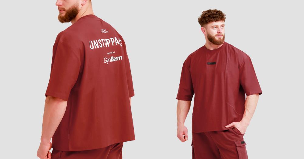 Unstoppable Oversized T-Shirt Red - GymBeam
