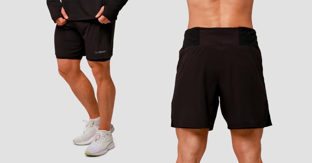 Pulse 2in1 Running Shorts Black - GymBeam