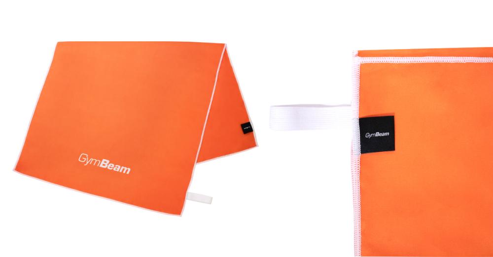 Schnelltrocknendes Sporthandtuch Orange/Weiß - GymBeam