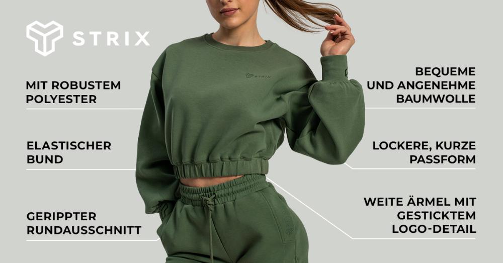 Women's Lunar Cropped Jumper Cedar Green - STRIX