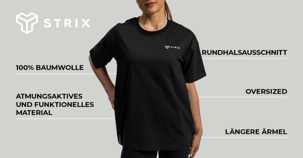 Women's Lunar Oversized Tee Black - STRIX