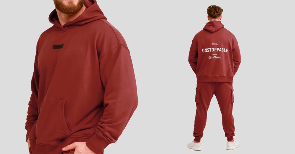 Unstoppable Hoodie Red - GymBeam 