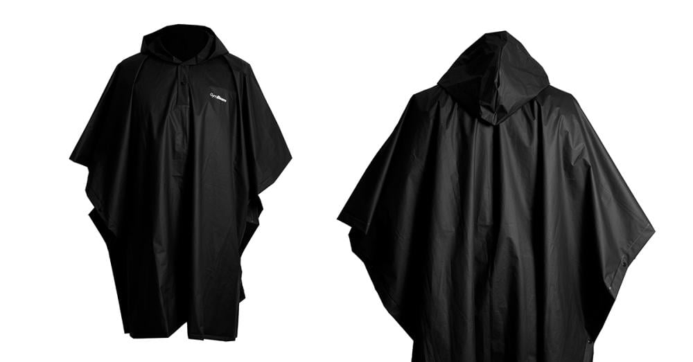 Wasserdichter Poncho Schwarz - GymBeam 