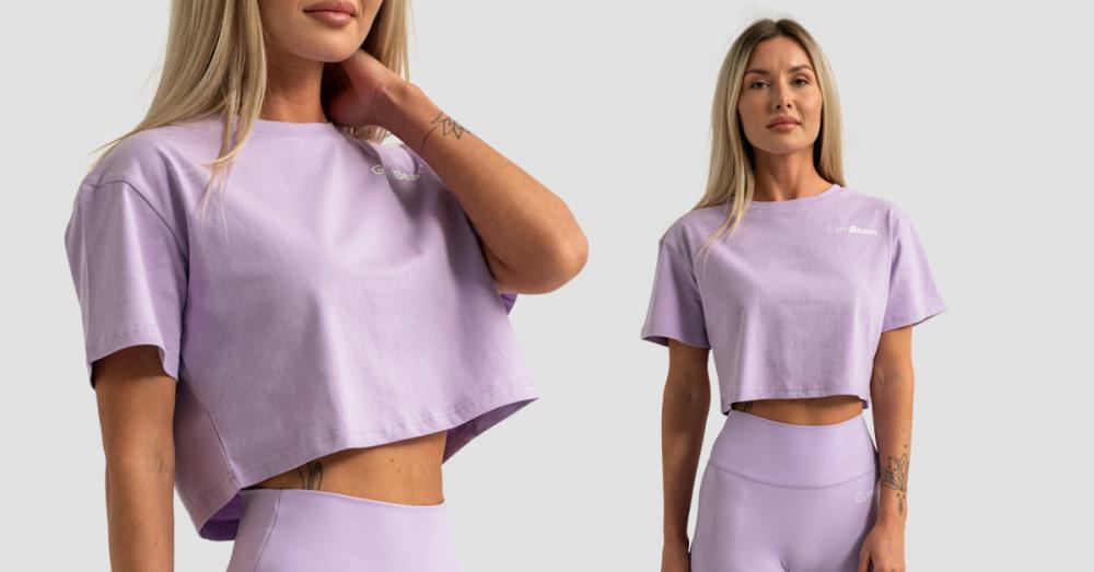 Limitless Cropped T-Shirt für Frauen Lavendel - GymBeam