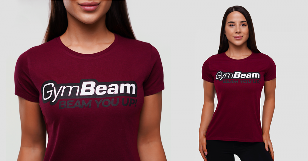Beam T-Shirt Damen Burgund - GymBeam