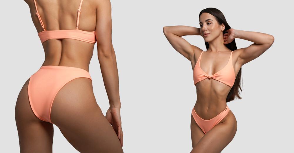 CURACAO Bikini Bottoms Peach - GymBeam 