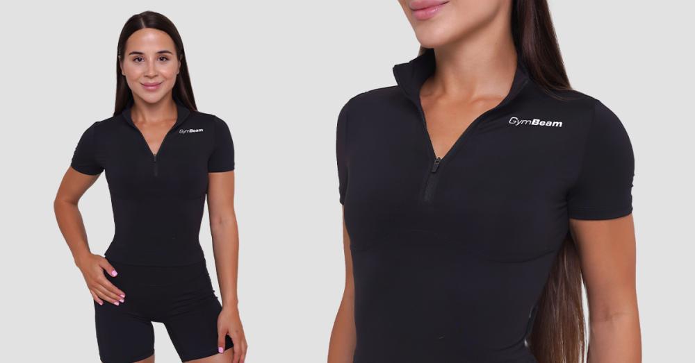 Women's Cropped Ignite Black T-shirt - GymBeam
