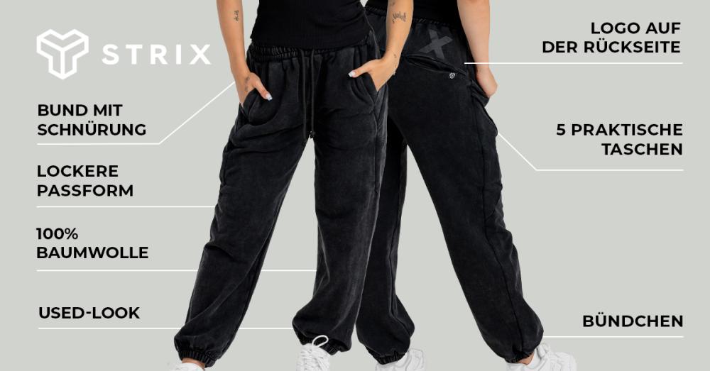 Women's Washed Joggers Black - STRIX