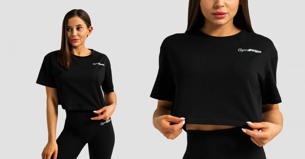 Limitless kurzes T-Shirt für Frauen Schwarz - GymBeam