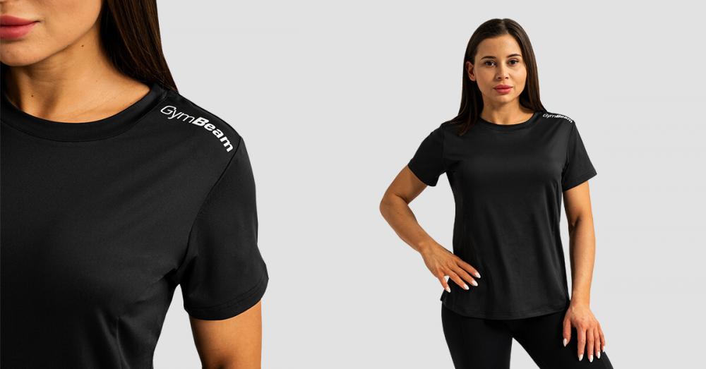 Grenzenloses Sport-T-Shirt für Frauen Schwarz - GymBeam