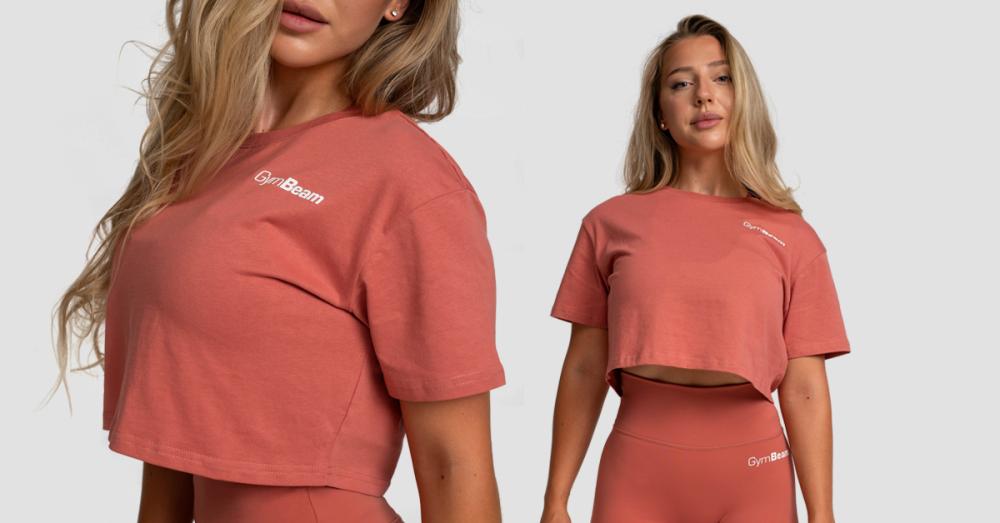  Women's Limitless Cropped T-Shirt Cinnamon- GymBeam