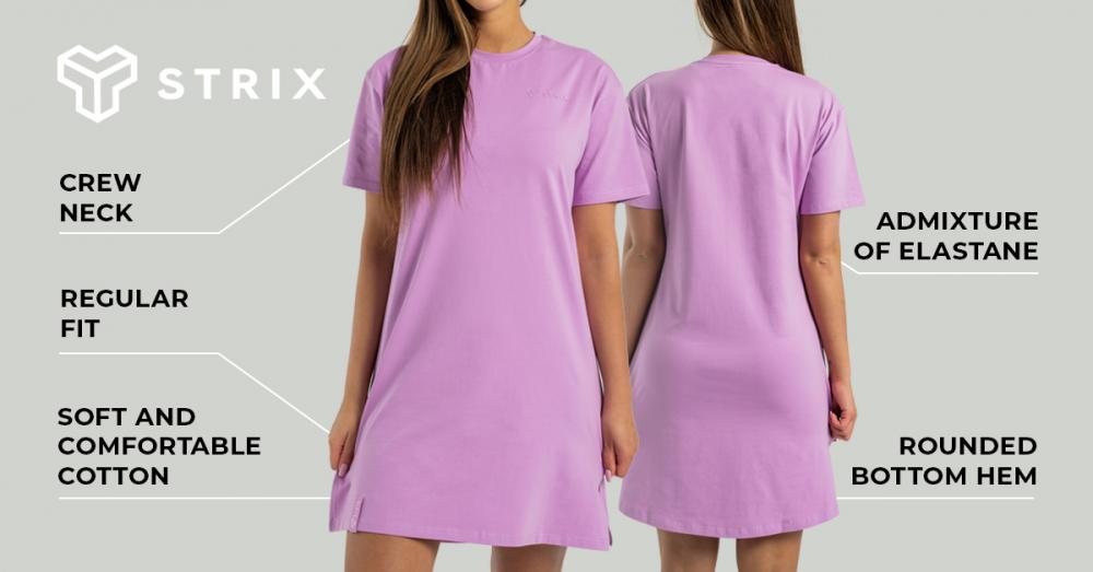 Women's ALPHA T-Shirt Dress Amethyst - STRIX
