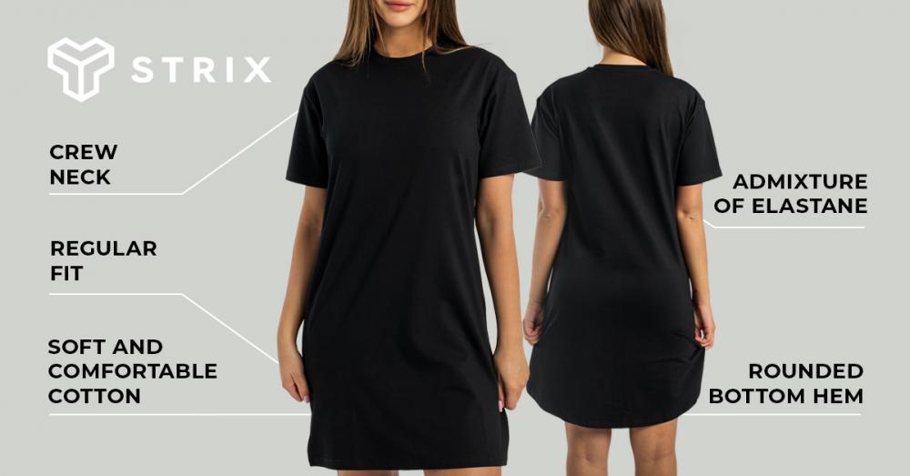 Women's ALPHA T-Shirt Dress Black - STRIX