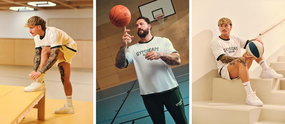 Oversized Varsity T-Shirt in White - GymBeam