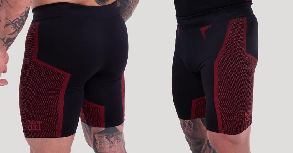 OG1 Seamless Shorts in Black/Red - GymBeam