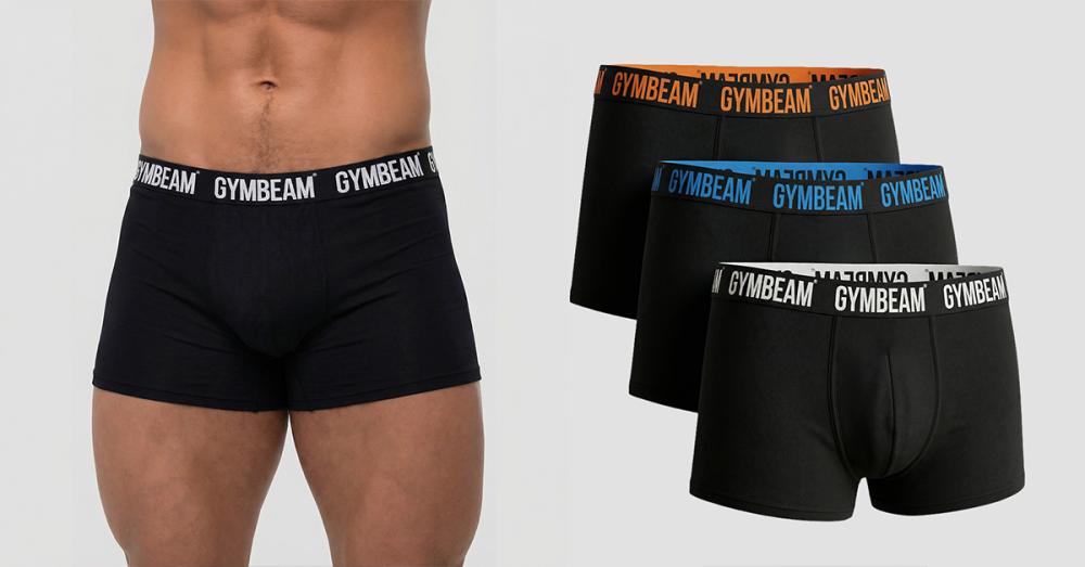 Men's FIT Trunks 3Pack Black - GymBeam