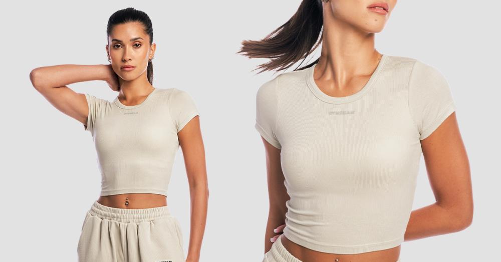 Aura Cropped T-Shirt für Frauen in Grey