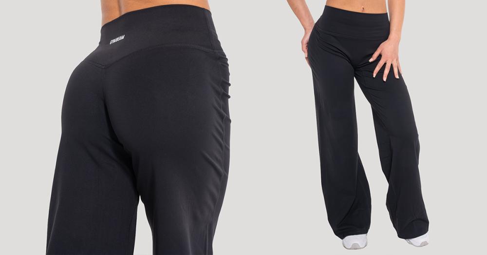 Damen-Hose ‚Flow Straight‘ in Schwarz – GymBeam“ width=