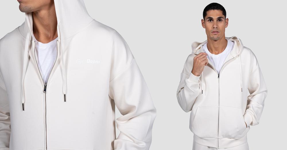 Relay Zip Hoodie Pearl - GymBeam