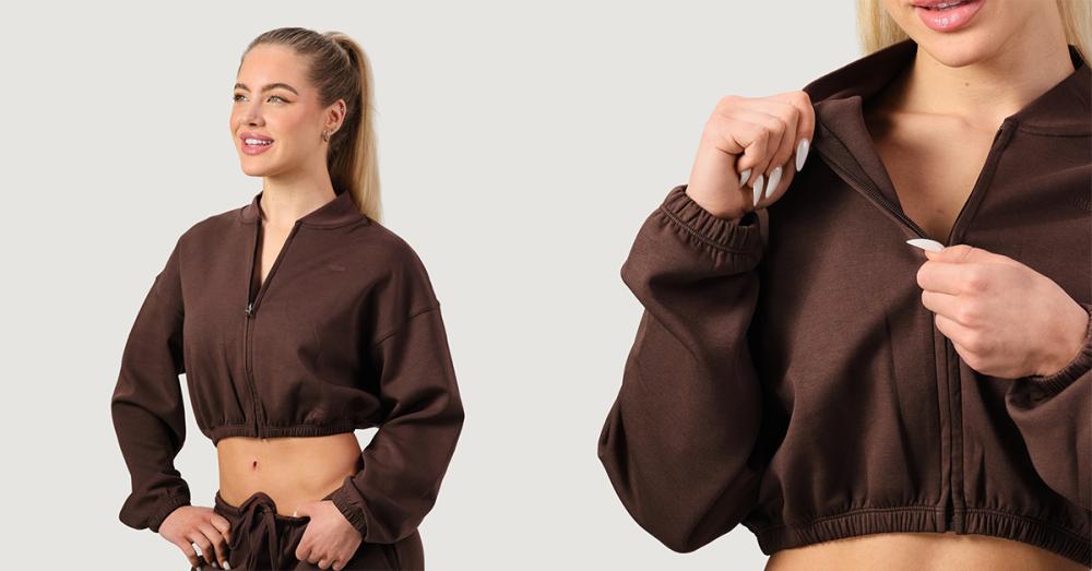 NEO Zip-Up Sweatshirt für Frauen in Mocha - GymBeam