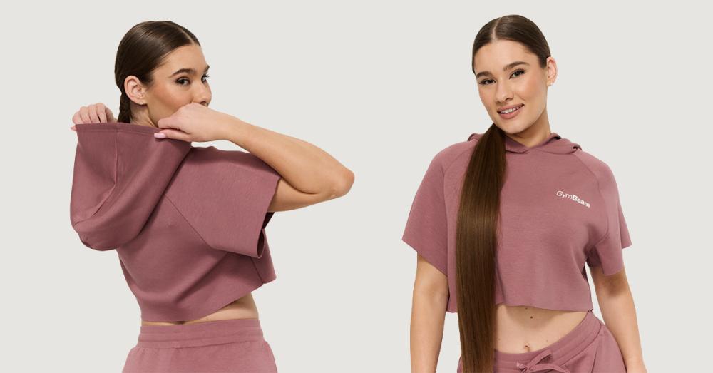 Women's Cropped Relay Hoodie Haze - GymBeam