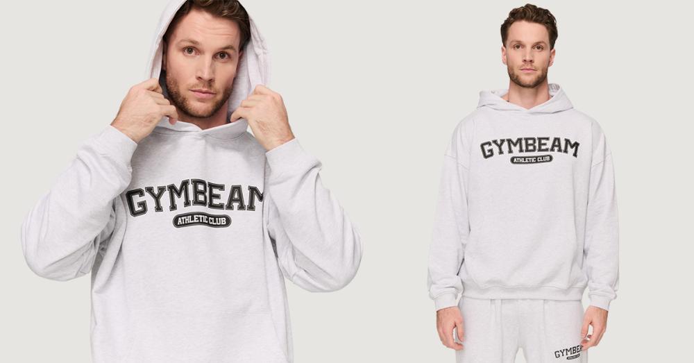 Varsity Hoodie in Grey - GymBeam