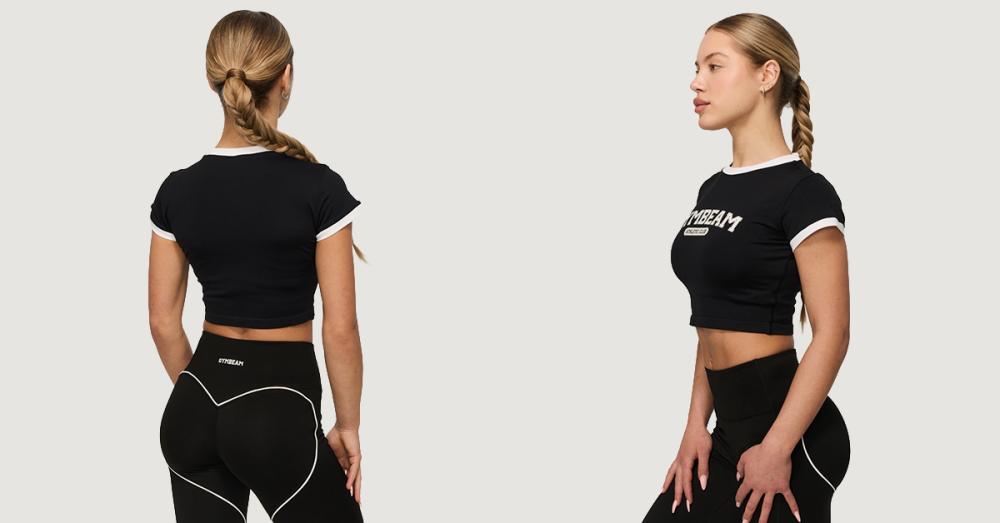 Varsity T-Shirt für Frauen in Black - GymBeam