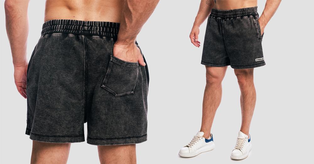 Aura Shorts in Washed Black - GymBeam